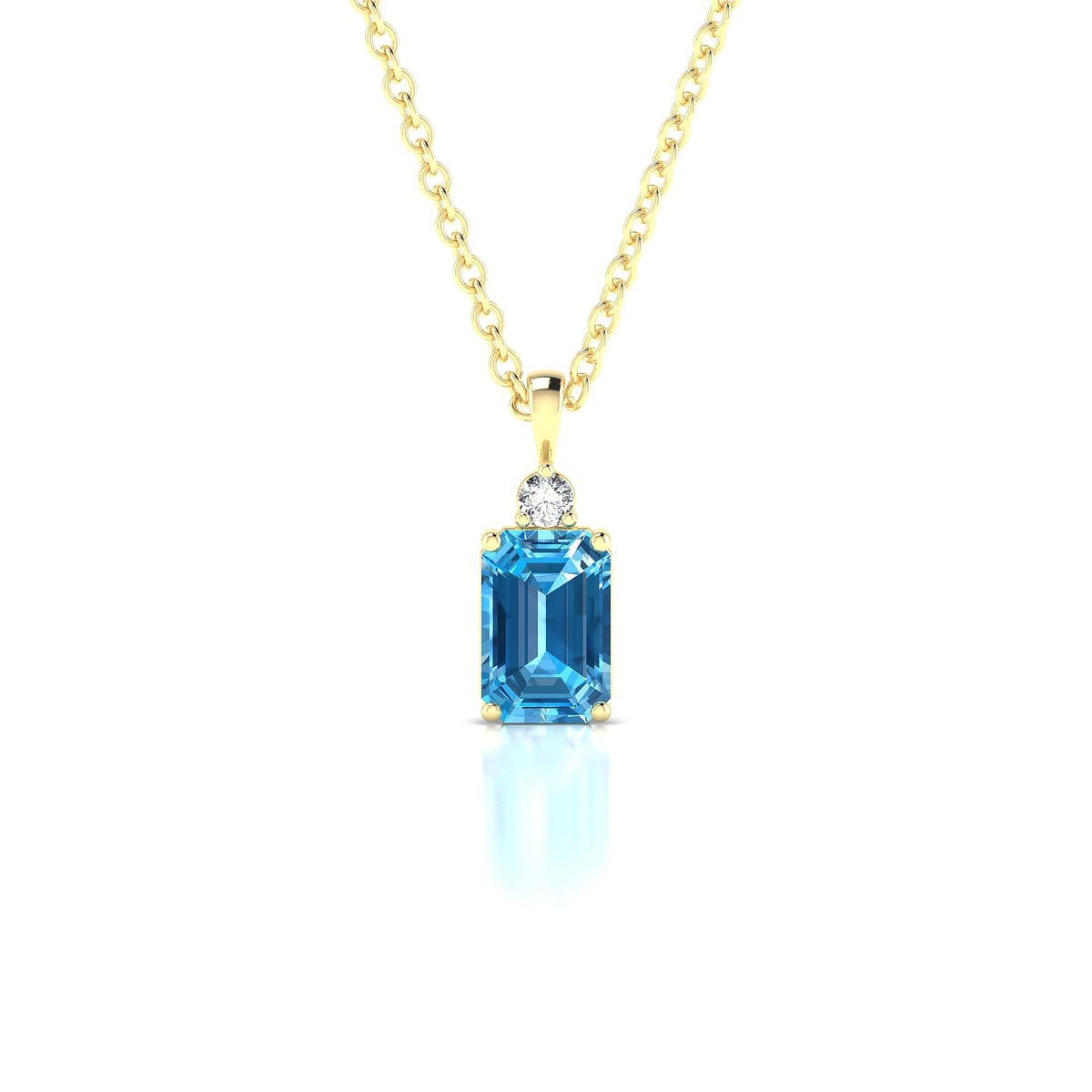 Sparkle | 18k Yellow Gold 6 x 4 mm Emerald Topaz Pendant