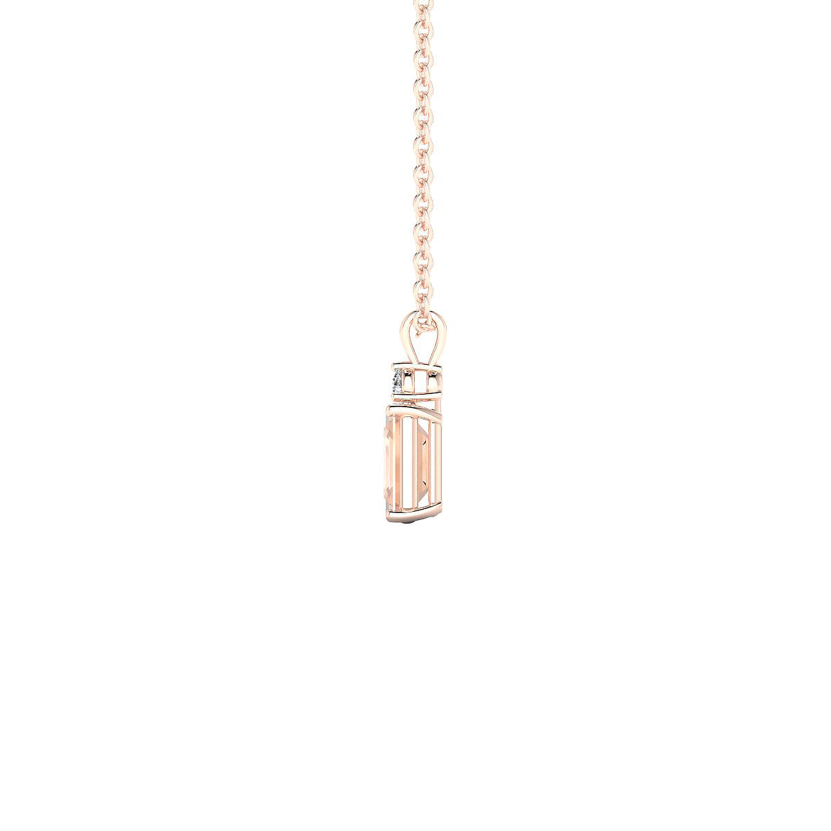 Sparkle | 18k Rose Gold 6 x 4 mm Emerald Morganite Pendant