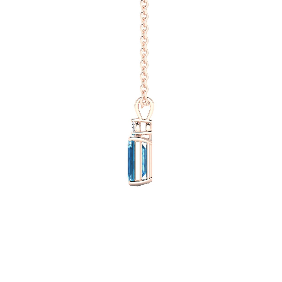 Sparkle | 18k Rose Gold 6 x 4 mm Emerald Topaz Pendant