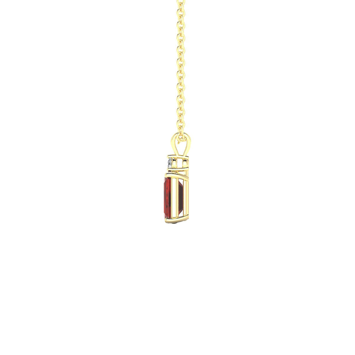 Sparkle | 18k Yellow Gold 6 x 4 mm Emerald Garnet Pendant