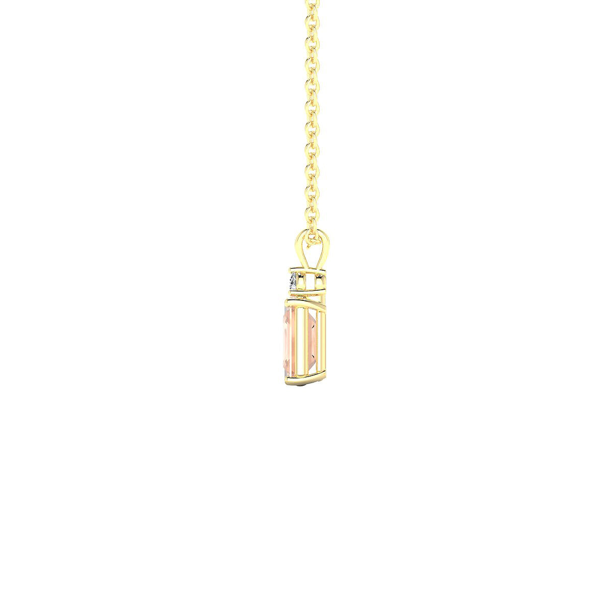 Sparkle | 18k Yellow Gold 6 x 4 mm Emerald Morganite Pendant