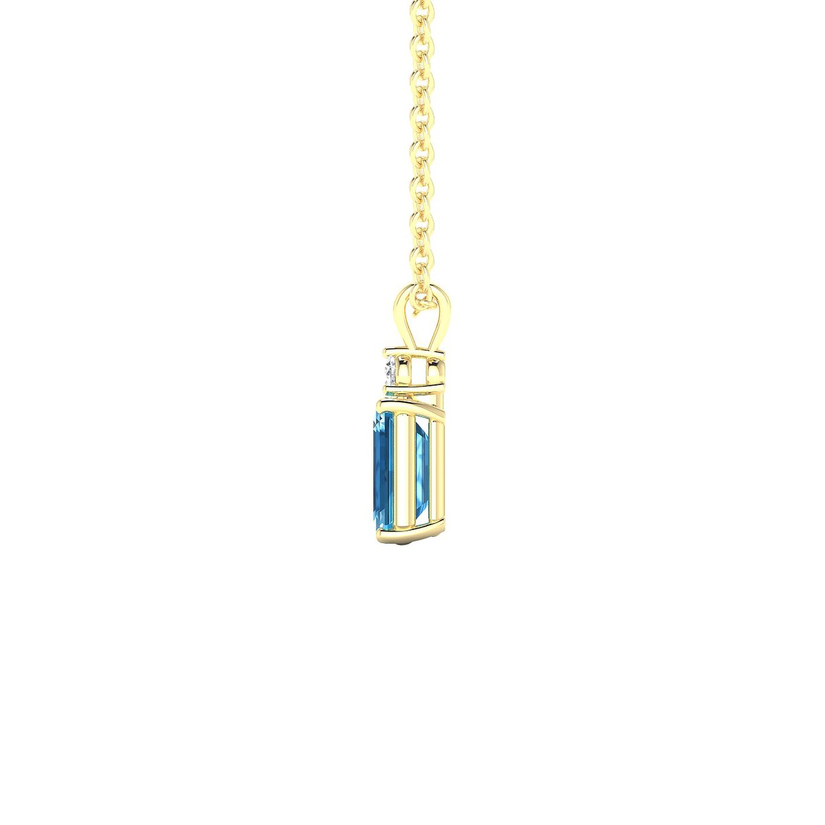 Sparkle | 18k Yellow Gold 6 x 4 mm Emerald Topaz Pendant