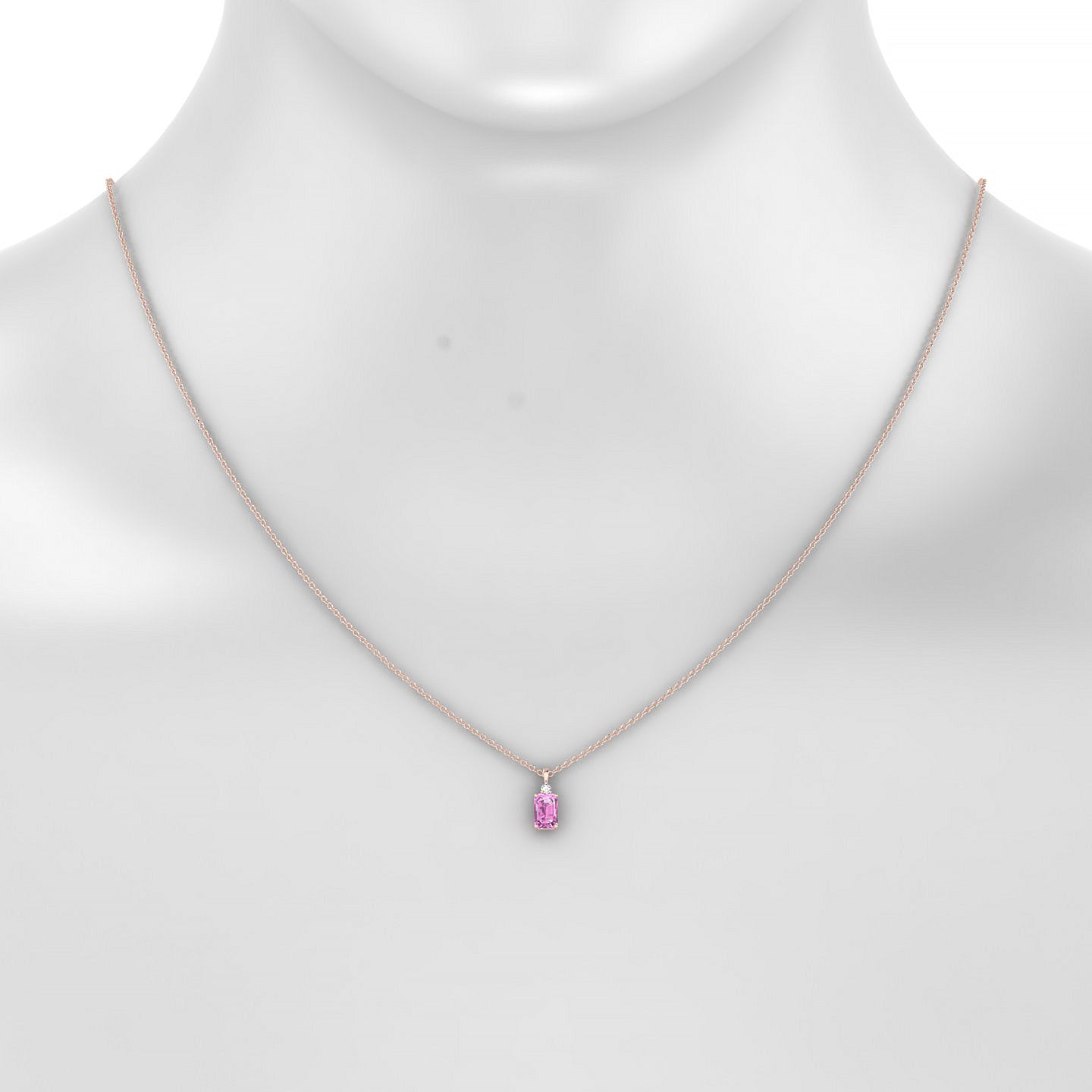Sparkle | 18k Rose Gold 6 x 4 mm Emerald Pink Sapphire Pendant