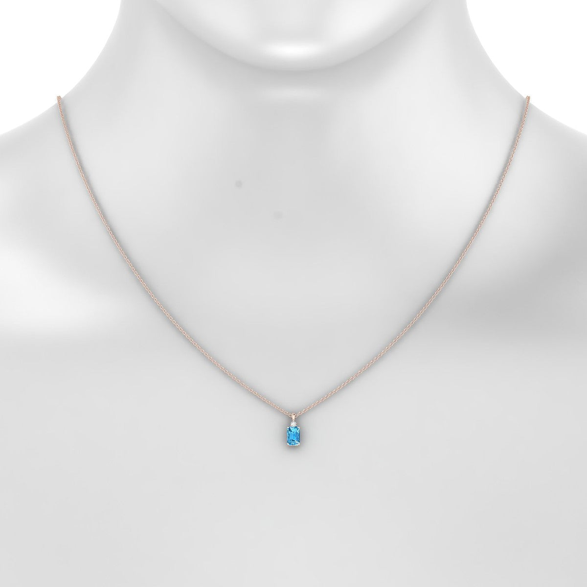 Sparkle | 18k Rose Gold 6 x 4 mm Emerald Topaz Pendant