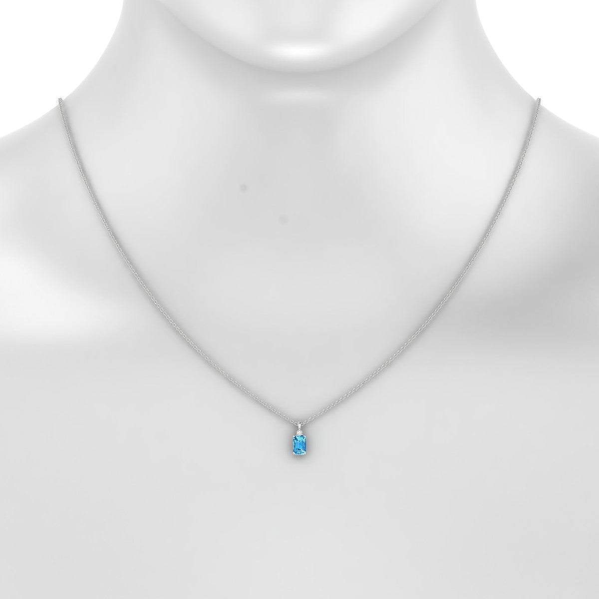 Sparkle | 18k White Gold 6 x 4 mm Emerald Topaz Pendant