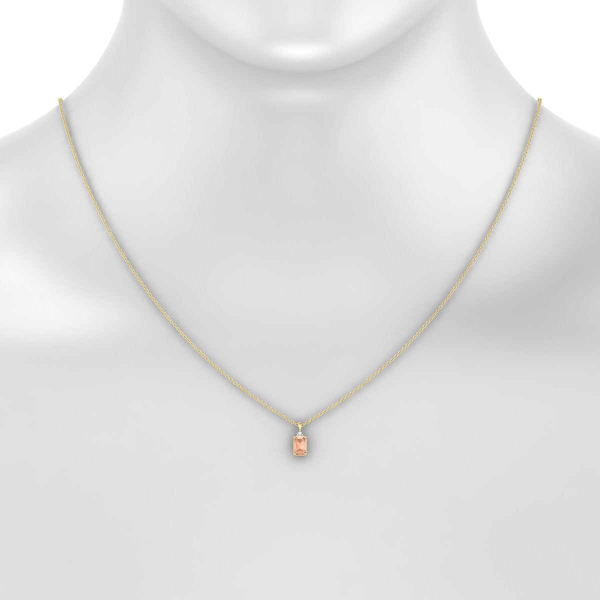 Sparkle | 18k Yellow Gold 6 x 4 mm Emerald Morganite Pendant