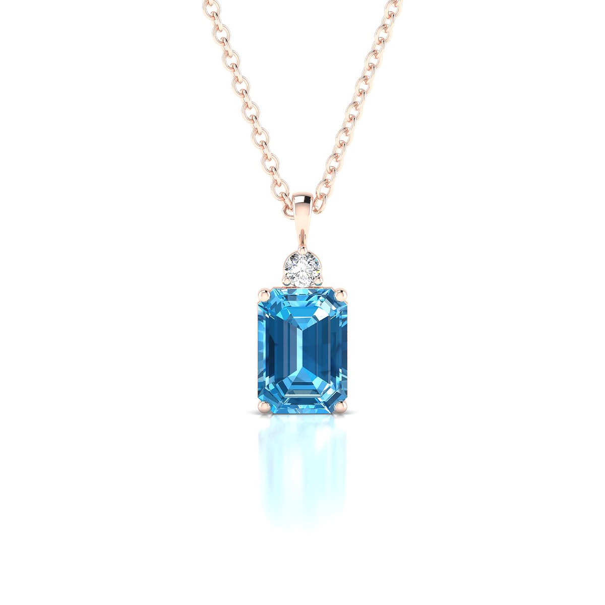 Sparkle | 18k Rose Gold 7 x 5 mm Emerald Topaz Pendant