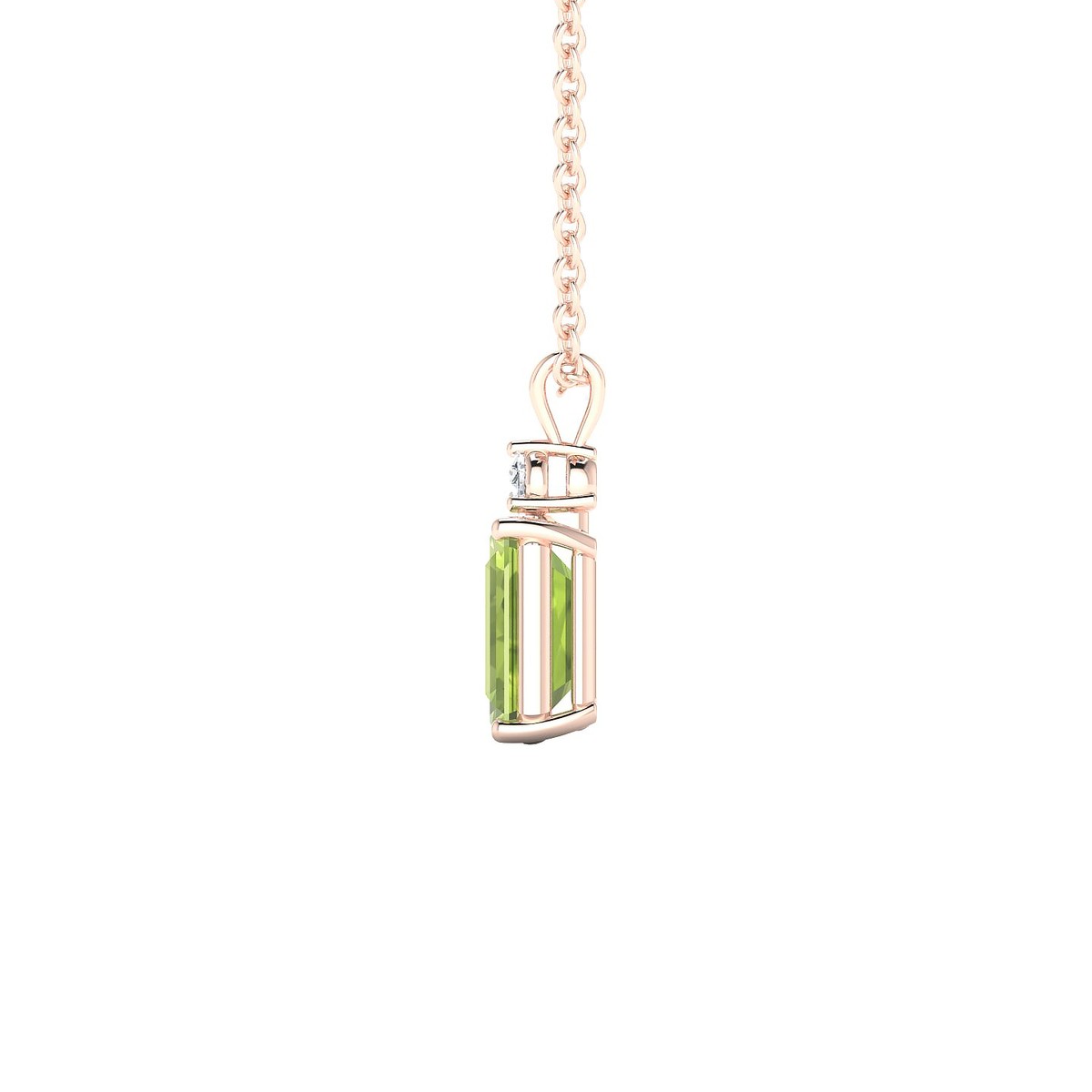 Sparkle | 18k Rose Gold 7 x 5 mm Emerald Peridot Pendant