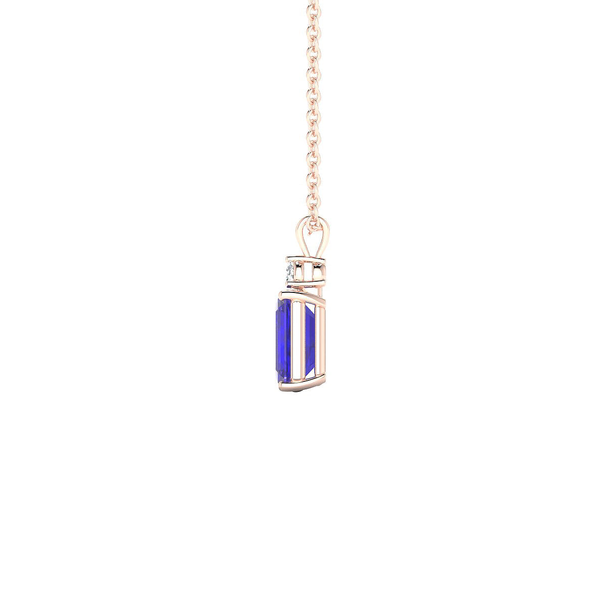 Sparkle | 18k Rose Gold 7 x 5 mm Emerald Tanzanite Pendant