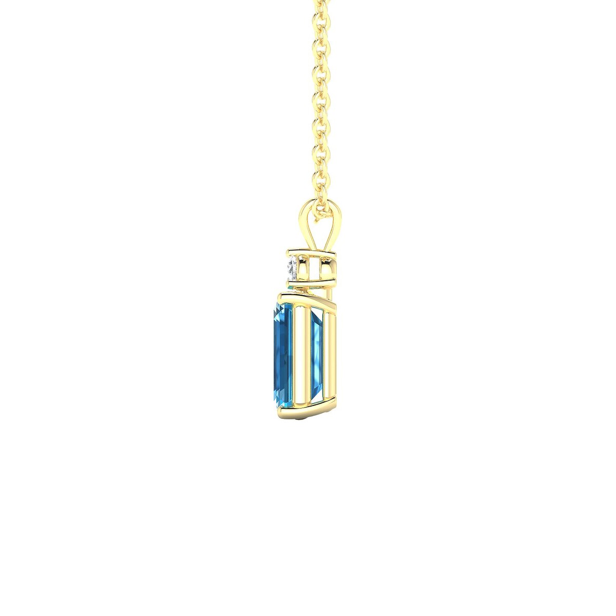 Sparkle | 18k Yellow Gold 7 x 5 mm Emerald Topaz Pendant