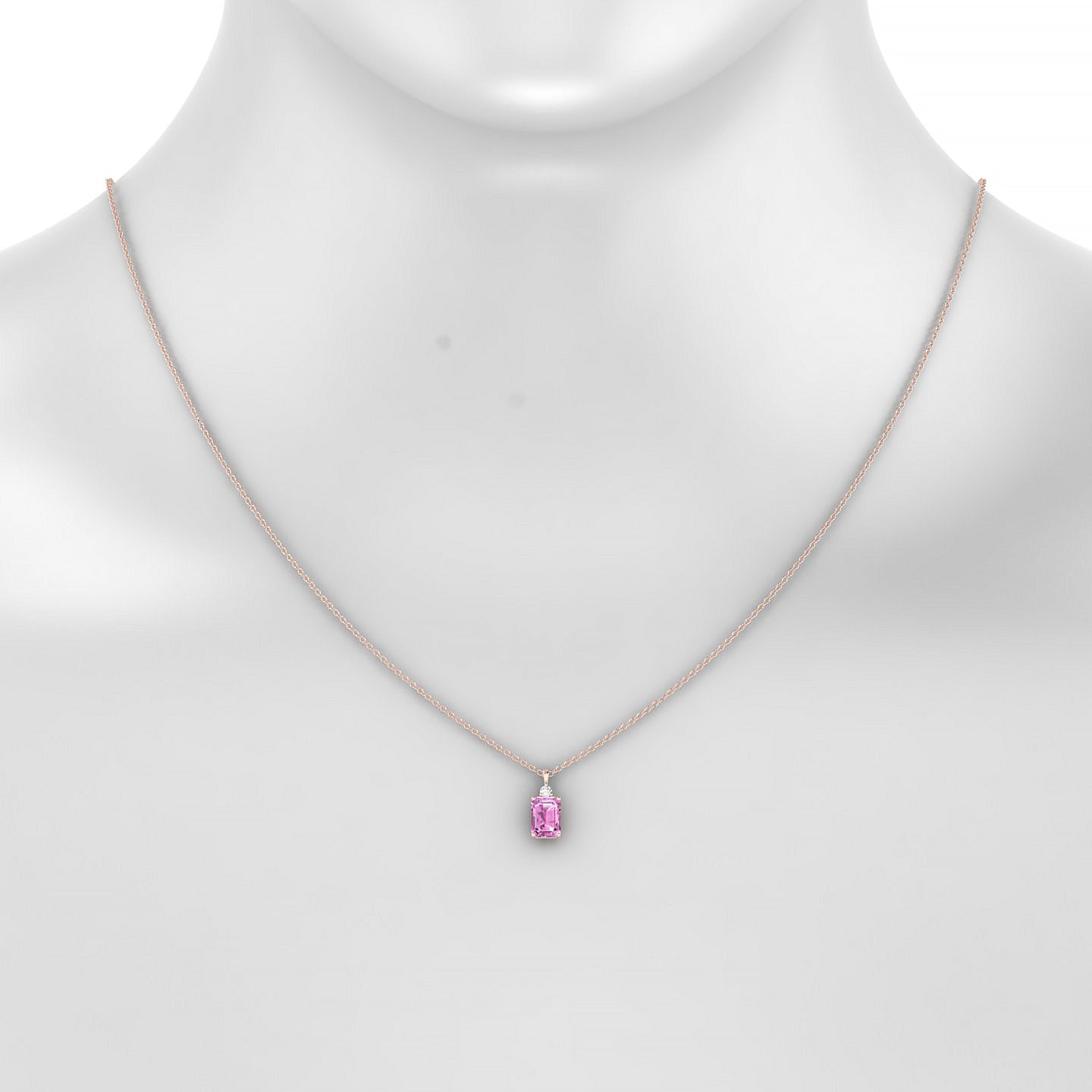 Sparkle | 18k Rose Gold 7 x 5 mm Emerald Pink Sapphire Pendant