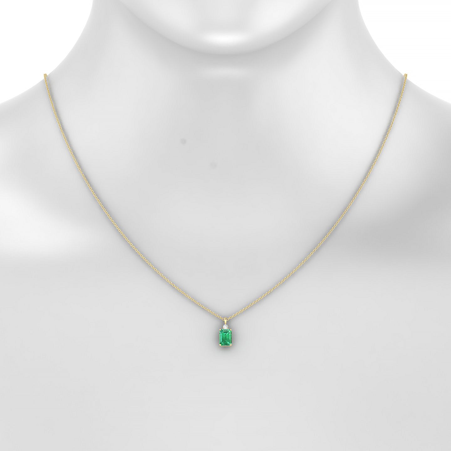 Sparkle | 18k Yellow Gold 7 x 5 mm Emerald Emerald Pendant