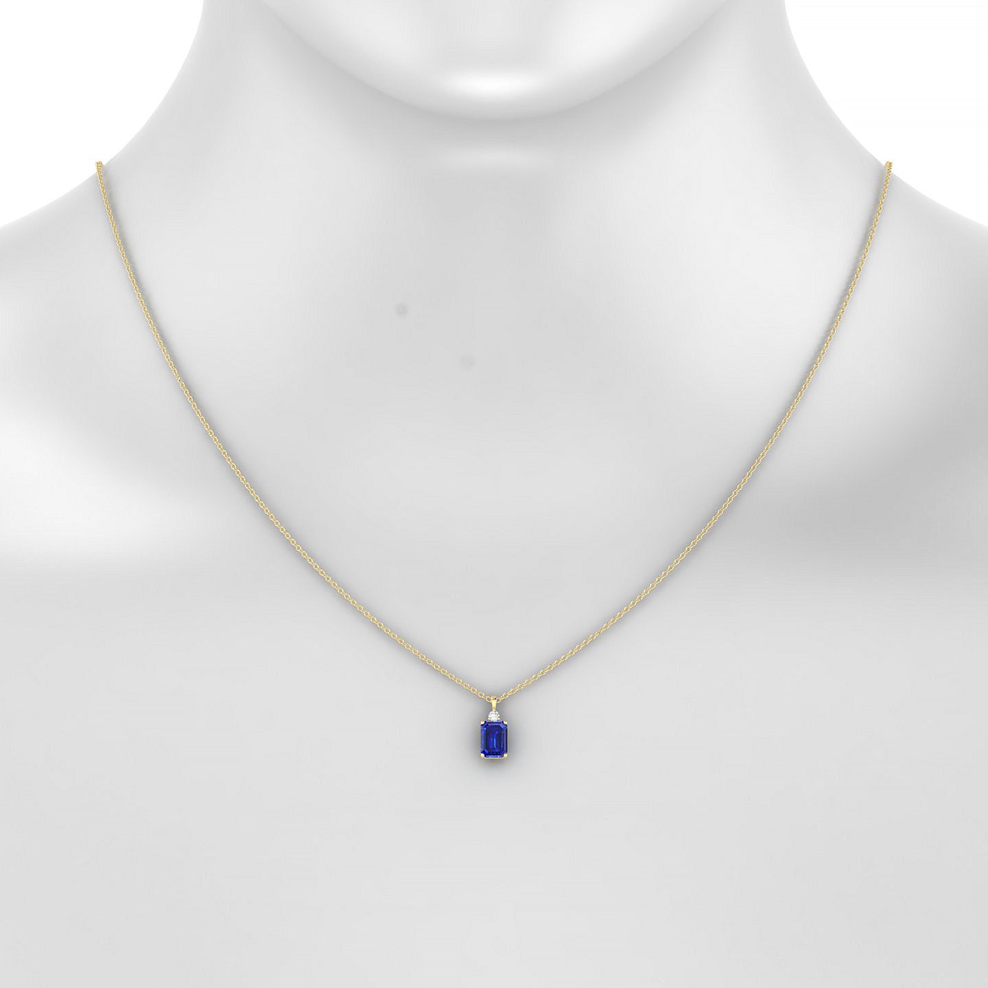 Sparkle | 18k Yellow Gold 7 x 5 mm Emerald Sapphire Pendant