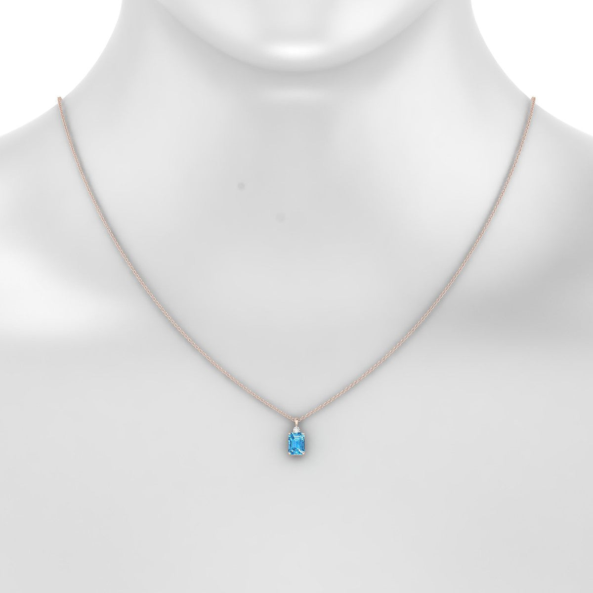 Sparkle | 18k Rose Gold 7 x 5 mm Emerald Topaz Pendant