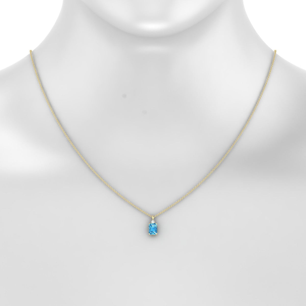 Sparkle | 18k Yellow Gold 7 x 5 mm Emerald Topaz Pendant