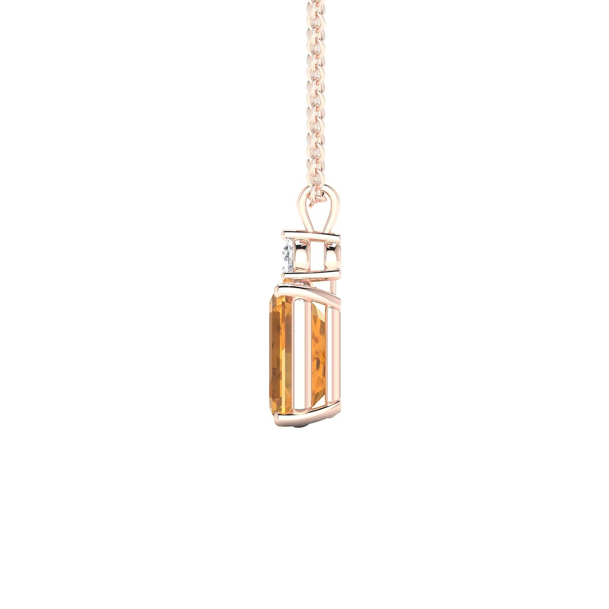 Sparkle | 18k Rose Gold 8 x 6 mm Emerald Citrine Pendant