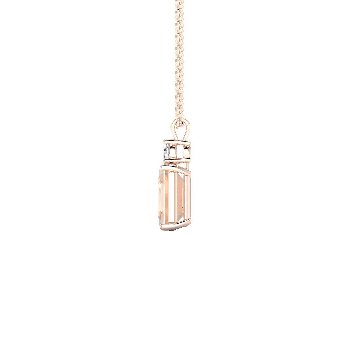 Sparkle | 18k Rose Gold 8 x 6 mm Emerald Morganite Pendant
