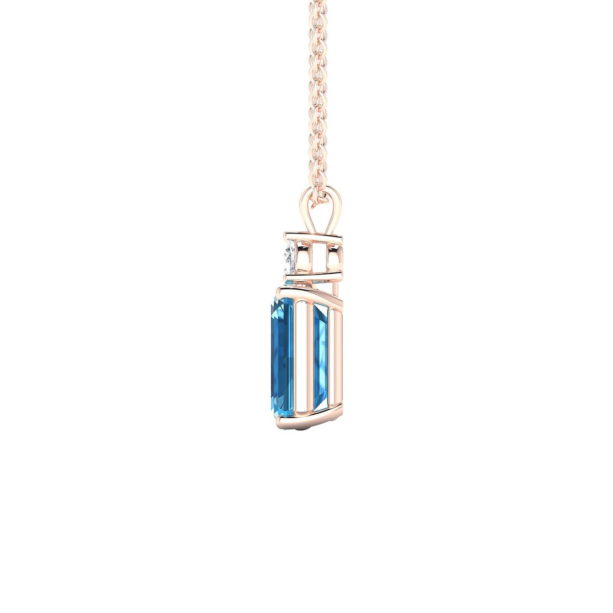Sparkle | 18k Rose Gold 8 x 6 mm Emerald Topaz Pendant