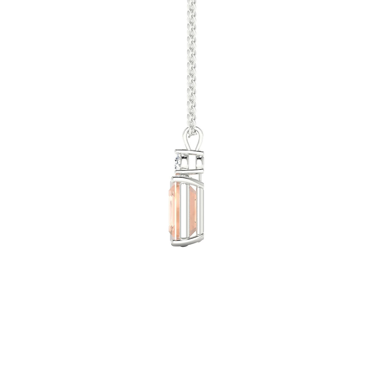 Sparkle | 18k White Gold 8 x 6 mm Emerald Morganite Pendant