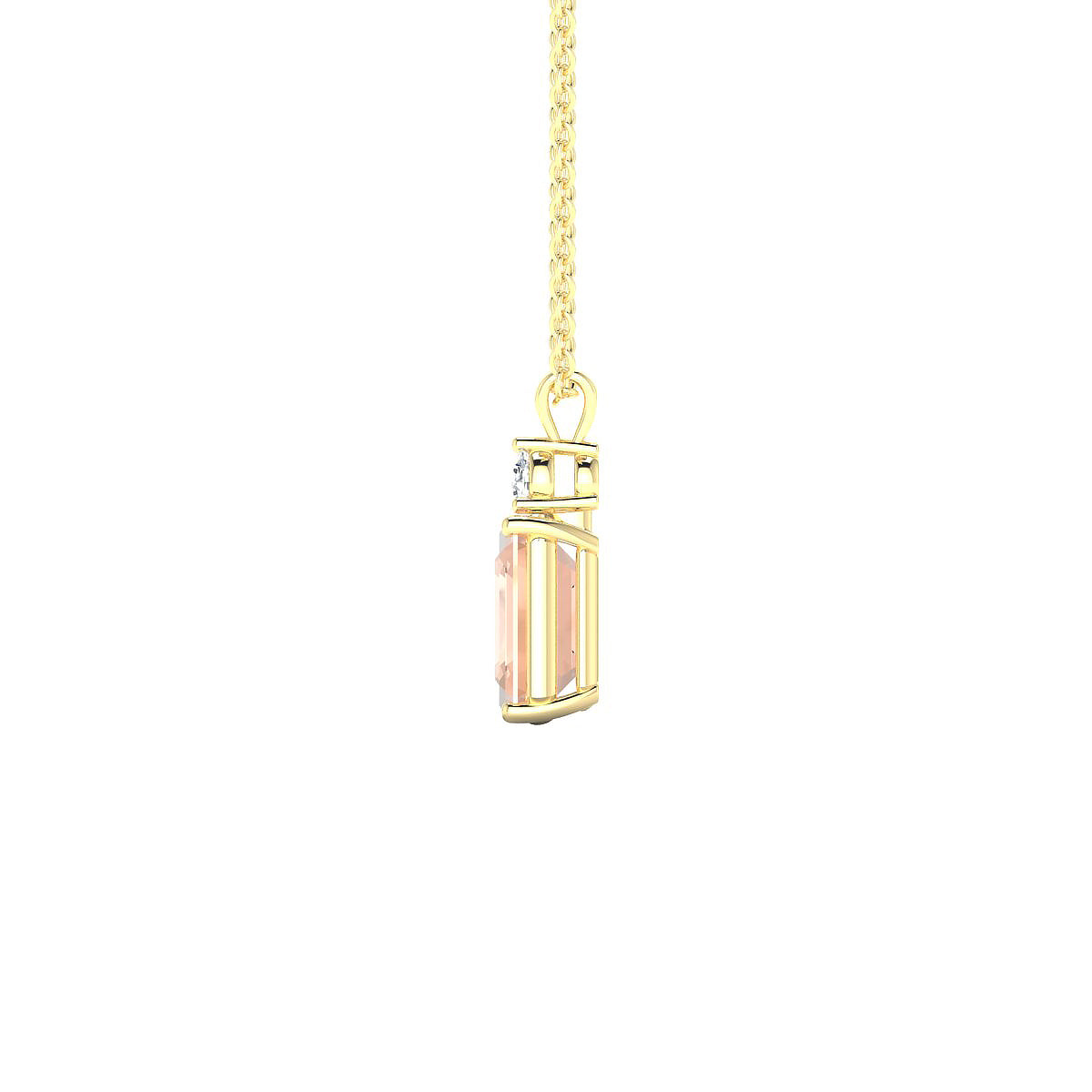 Sparkle | 18k Yellow Gold 8 x 6 mm Emerald Morganite Pendant