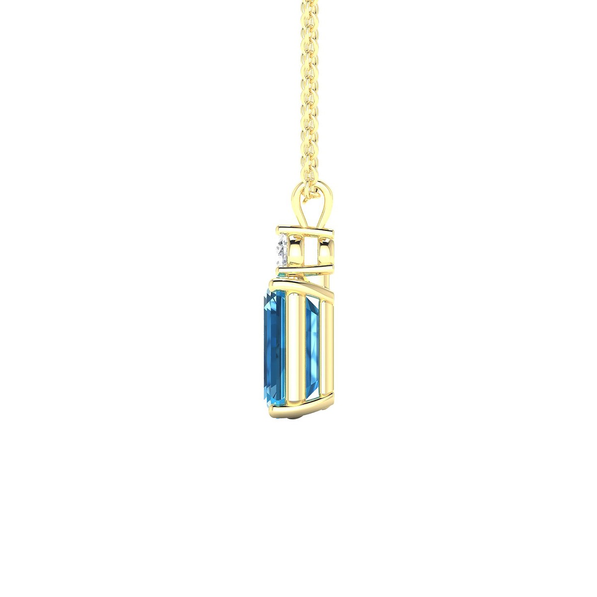 Sparkle | 18k Yellow Gold 8 x 6 mm Emerald Topaz Pendant