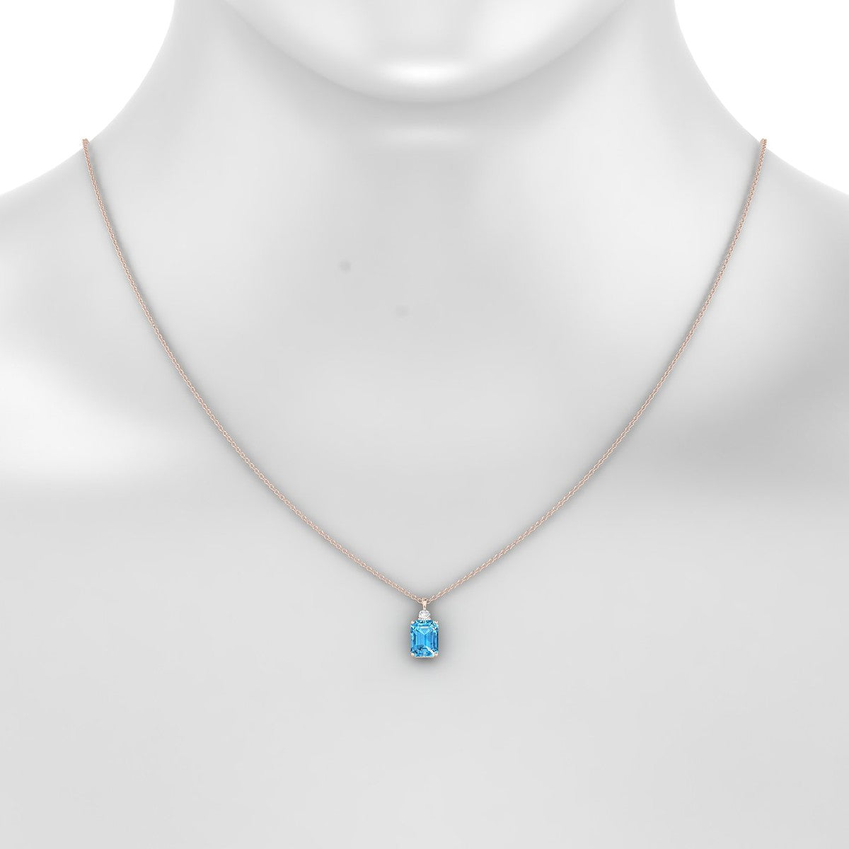 Sparkle | 18k Rose Gold 8 x 6 mm Emerald Topaz Pendant