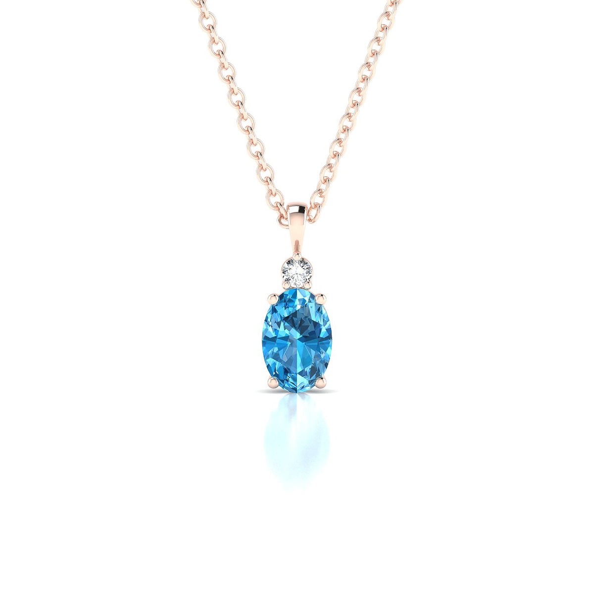 Sparkle | 18k Rose Gold 6 x 4 mm Oval Topaz Pendant
