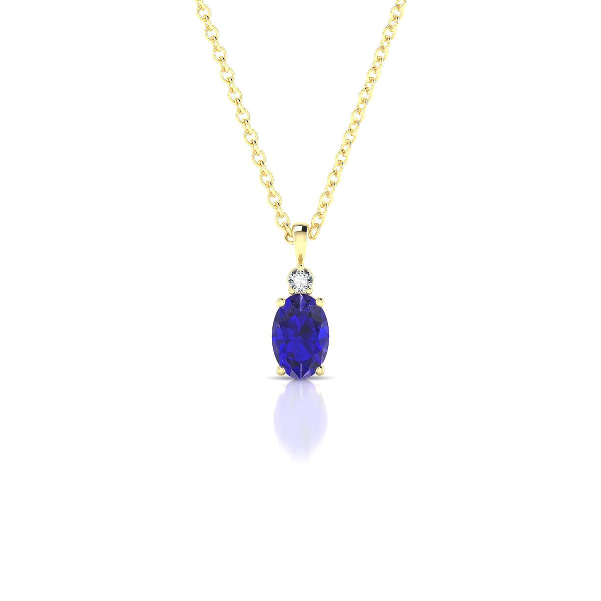 Sparkle | 18k Yellow Gold 6 x 4 mm Oval Tanzanite Pendant