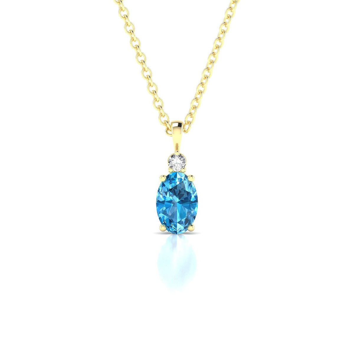 Sparkle | 18k Yellow Gold 6 x 4 mm Oval Topaz Pendant