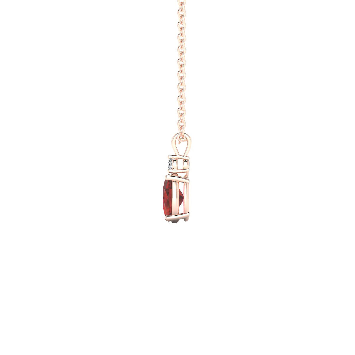 Sparkle | 18k Rose Gold 6 x 4 mm Oval Garnet Pendant