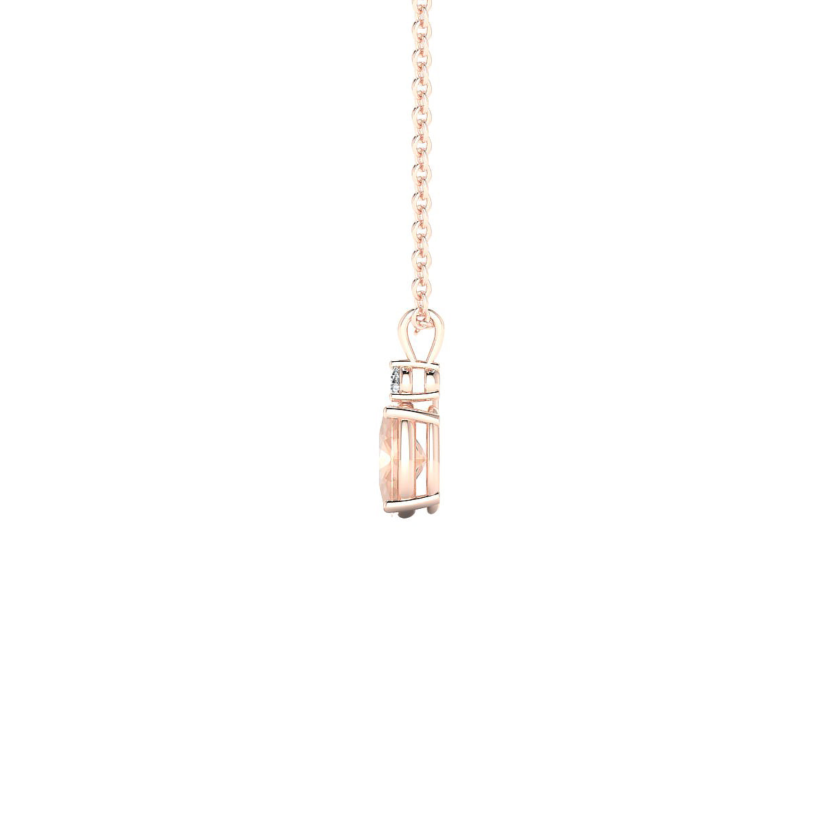 Sparkle | 18k Rose Gold 6 x 4 mm Oval Morganite Pendant