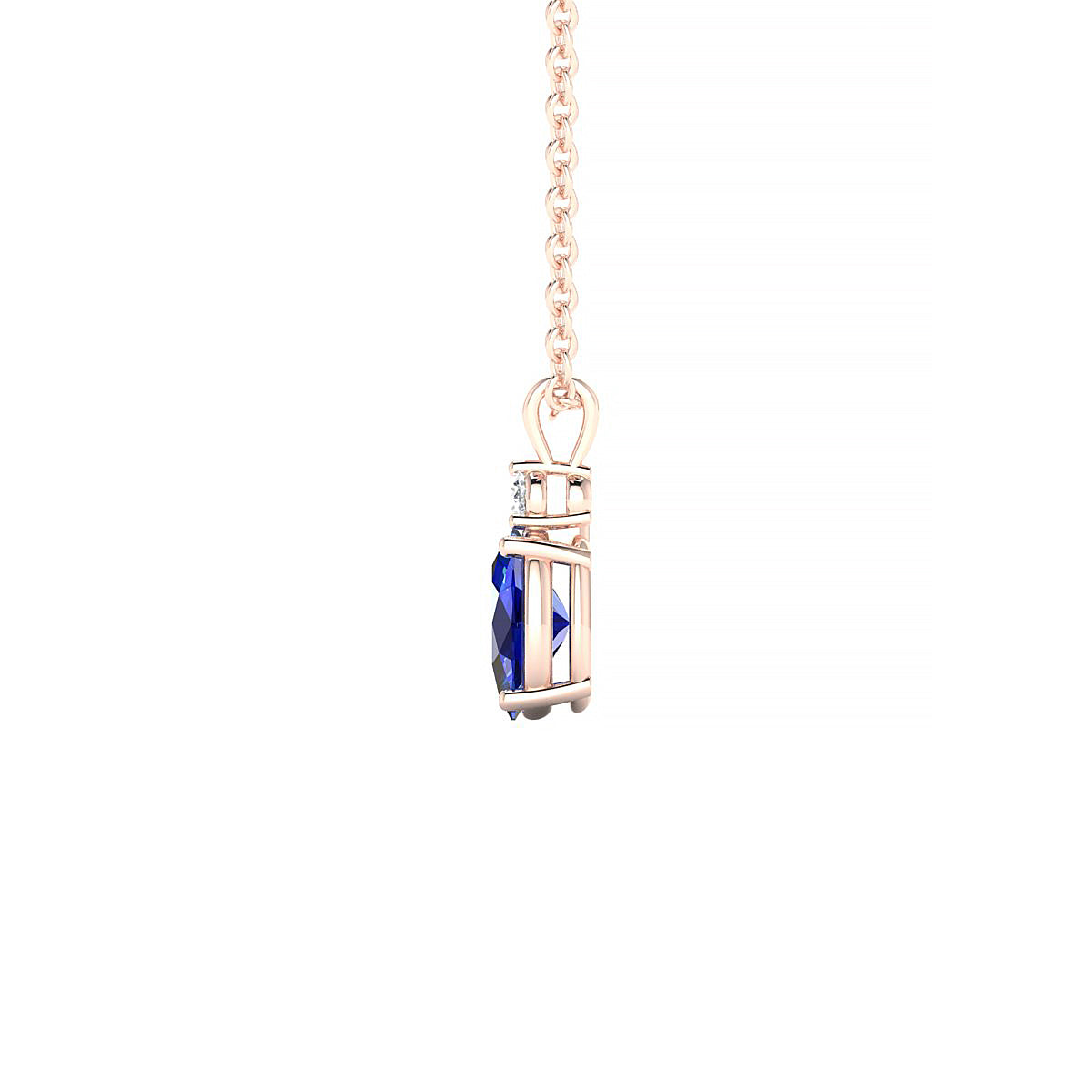 Sparkle | 18k Rose Gold 6 x 4 mm Oval Sapphire Pendant