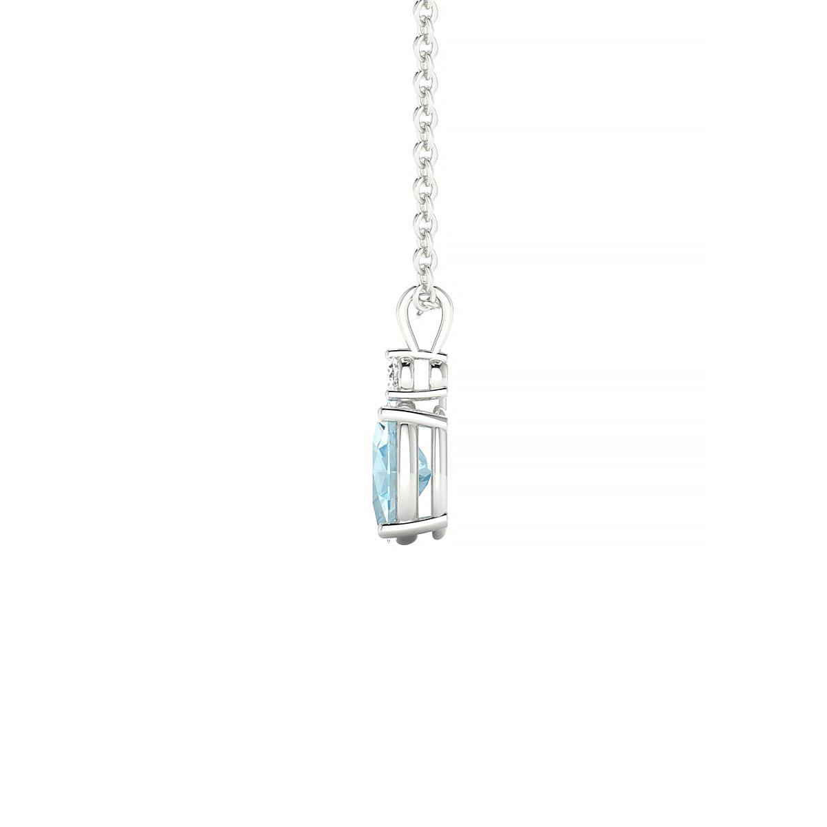 Sparkle | 18k White Gold 6 x 4 mm Oval Aquamarine Pendant