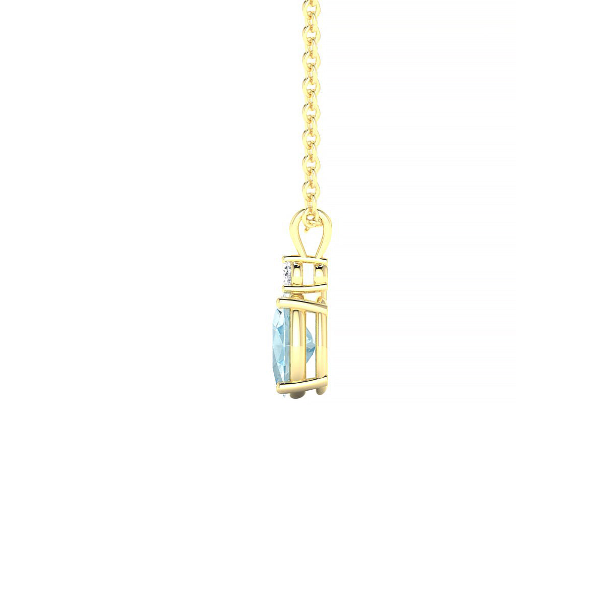 Sparkle | 18k Yellow Gold 6 x 4 mm Oval Aquamarine Pendant