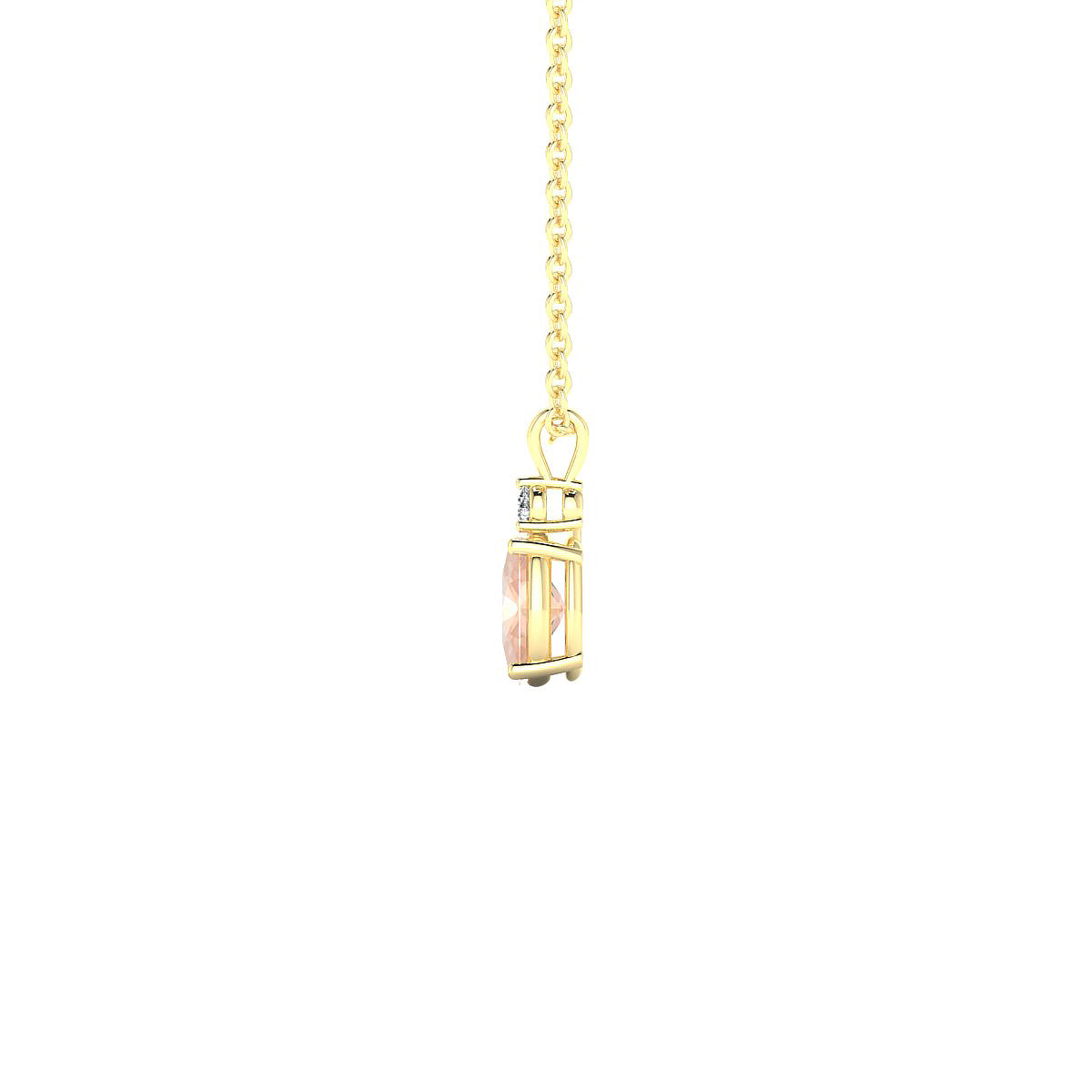 Sparkle | 18k Yellow Gold 6 x 4 mm Oval Morganite Pendant