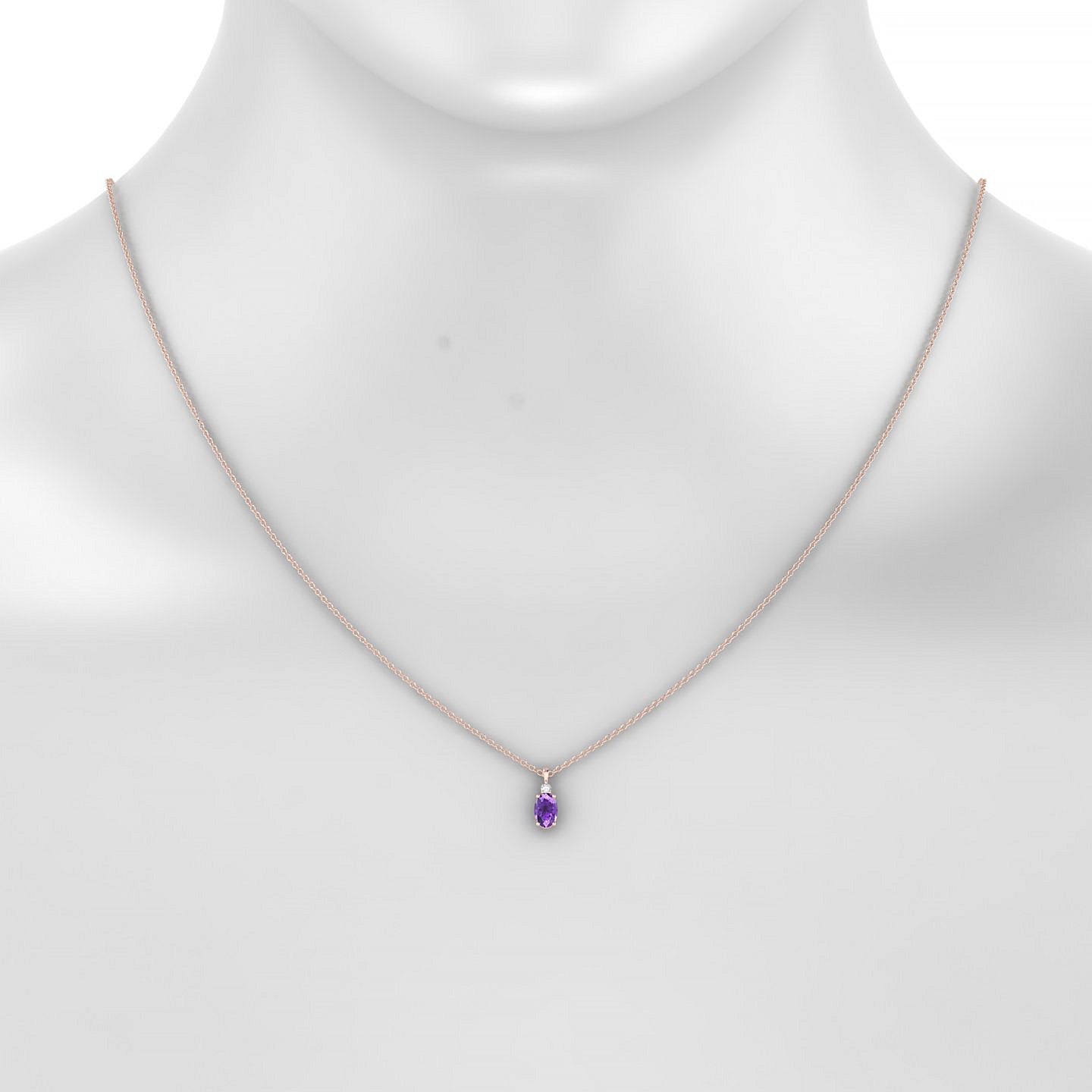 Sparkle | 18k Rose Gold 6 x 4 mm Oval Amethyst Pendant