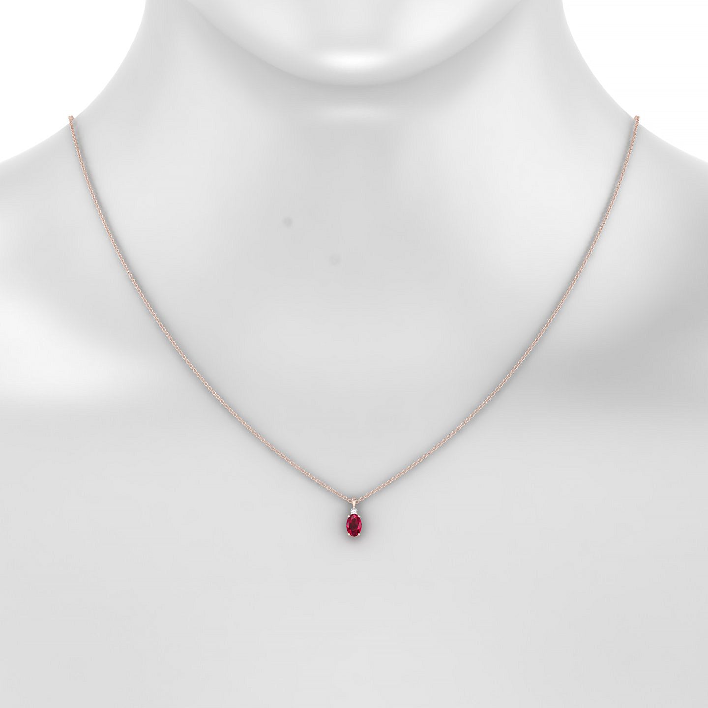 Sparkle | 18k Rose Gold 6 x 4 mm Oval Ruby Pendant