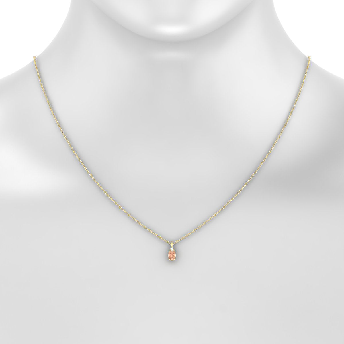 Sparkle | 18k Yellow Gold 6 x 4 mm Oval Morganite Pendant
