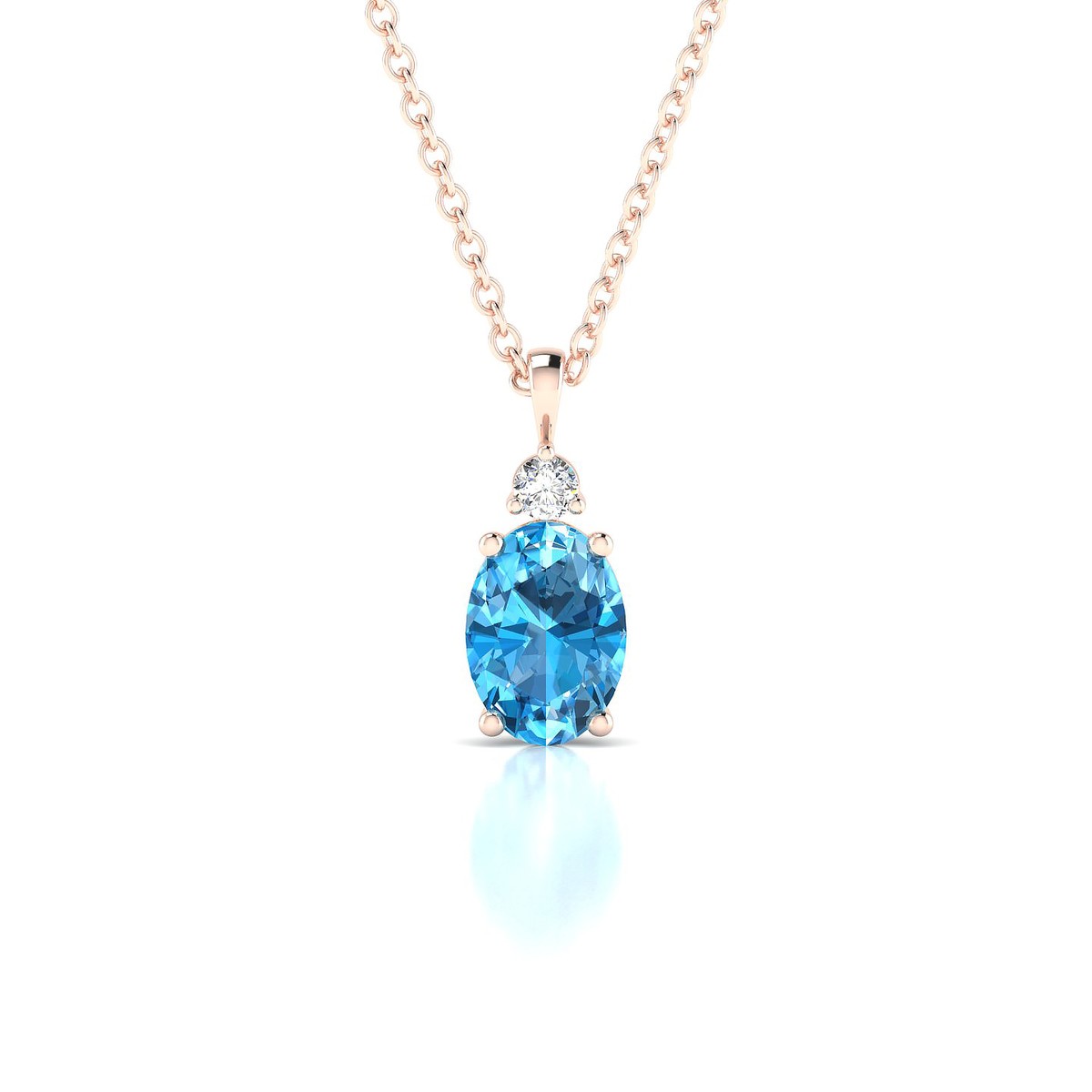 Sparkle | 18k Rose Gold 7 x 5 mm Oval Topaz Pendant