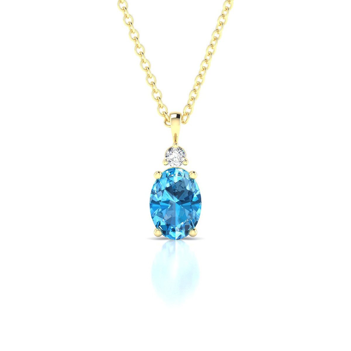 Sparkle | 18k Yellow Gold 7 x 5 mm Oval Topaz Pendant