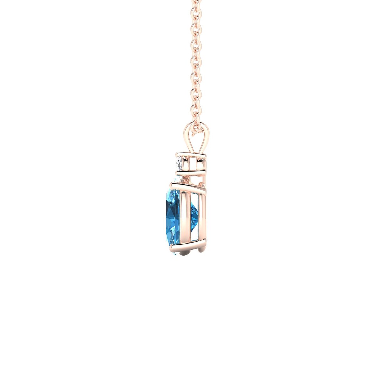 Sparkle | 18k Rose Gold 7 x 5 mm Oval Topaz Pendant