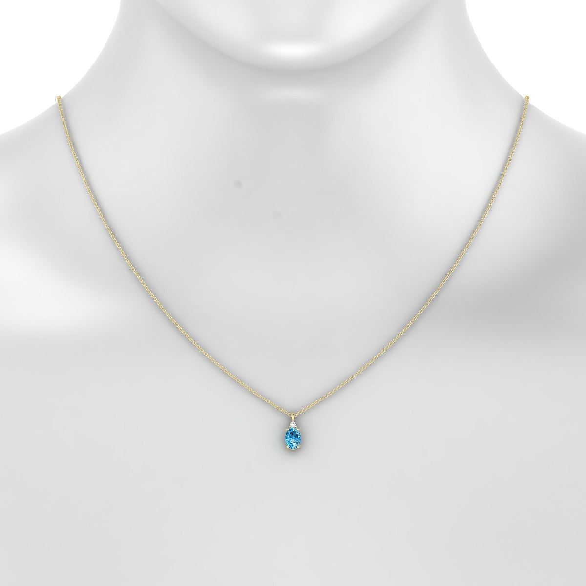 Sparkle | 18k Yellow Gold 7 x 5 mm Oval Topaz Pendant
