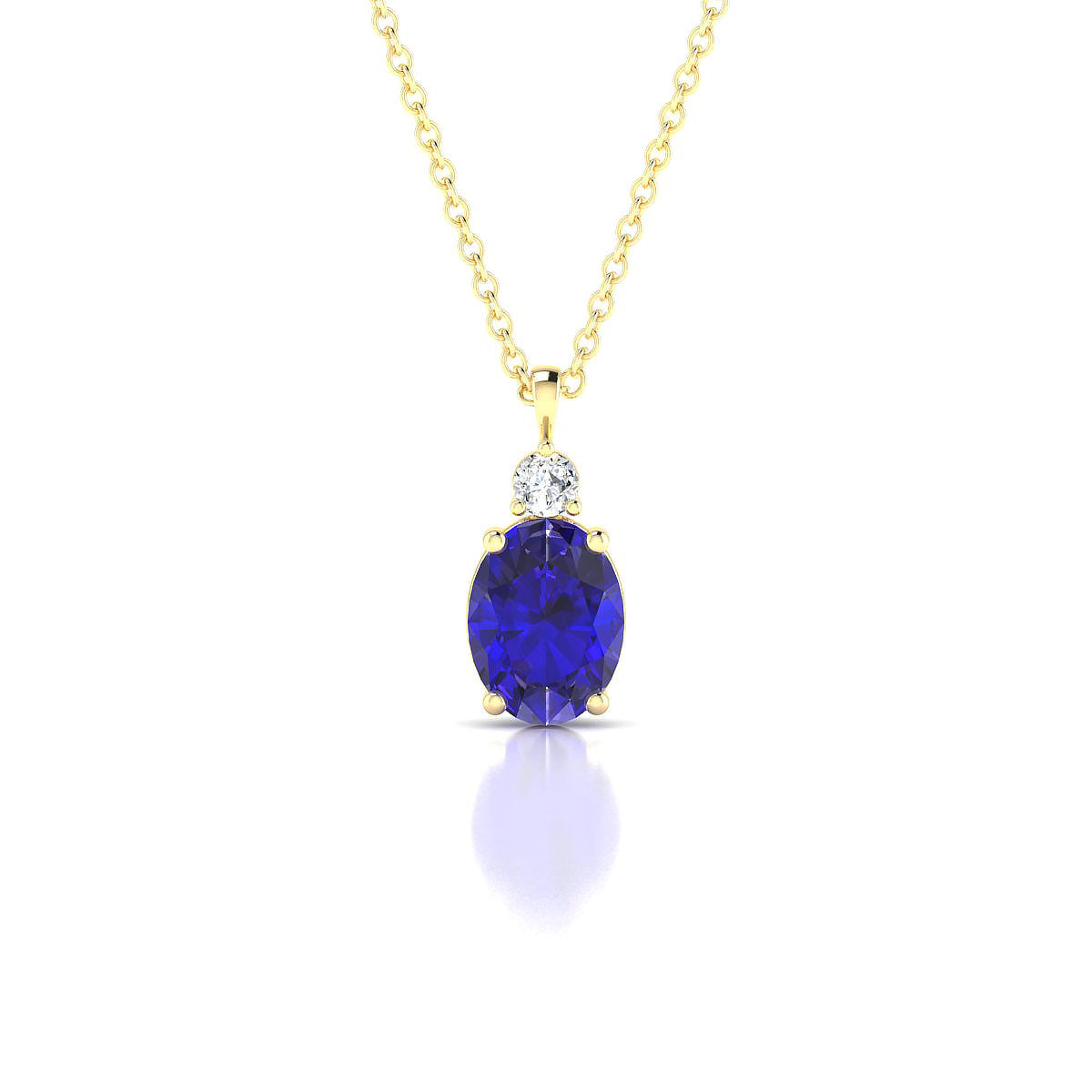 Sparkle | 18k Yellow Gold 8 x 6 mm Oval Tanzanite Pendant