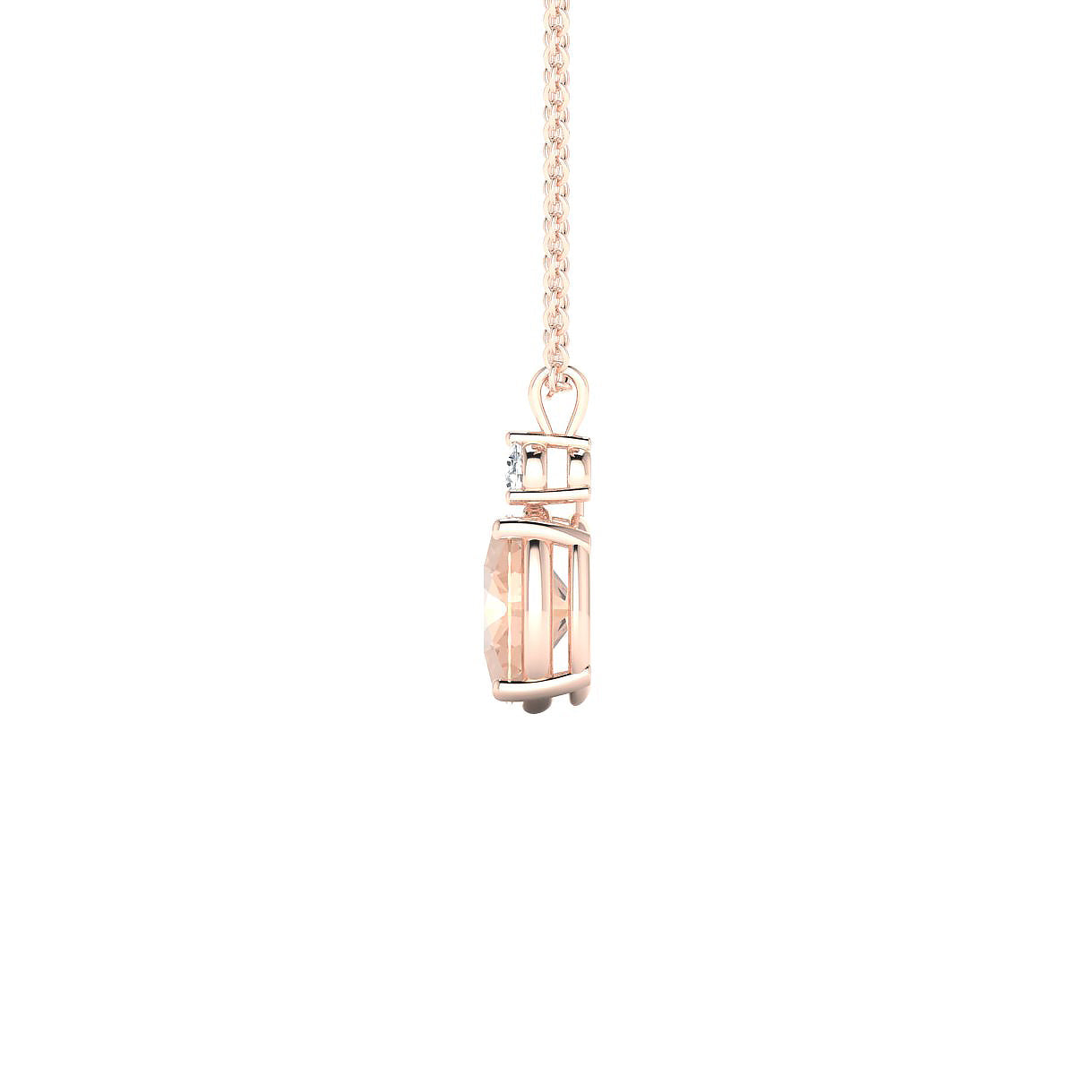 Sparkle | 18k Rose Gold 8 x 6 mm Oval Morganite Pendant