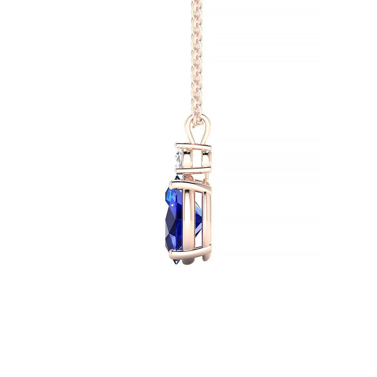 Sparkle | 18k Rose Gold 8 x 6 mm Oval Sapphire Pendant