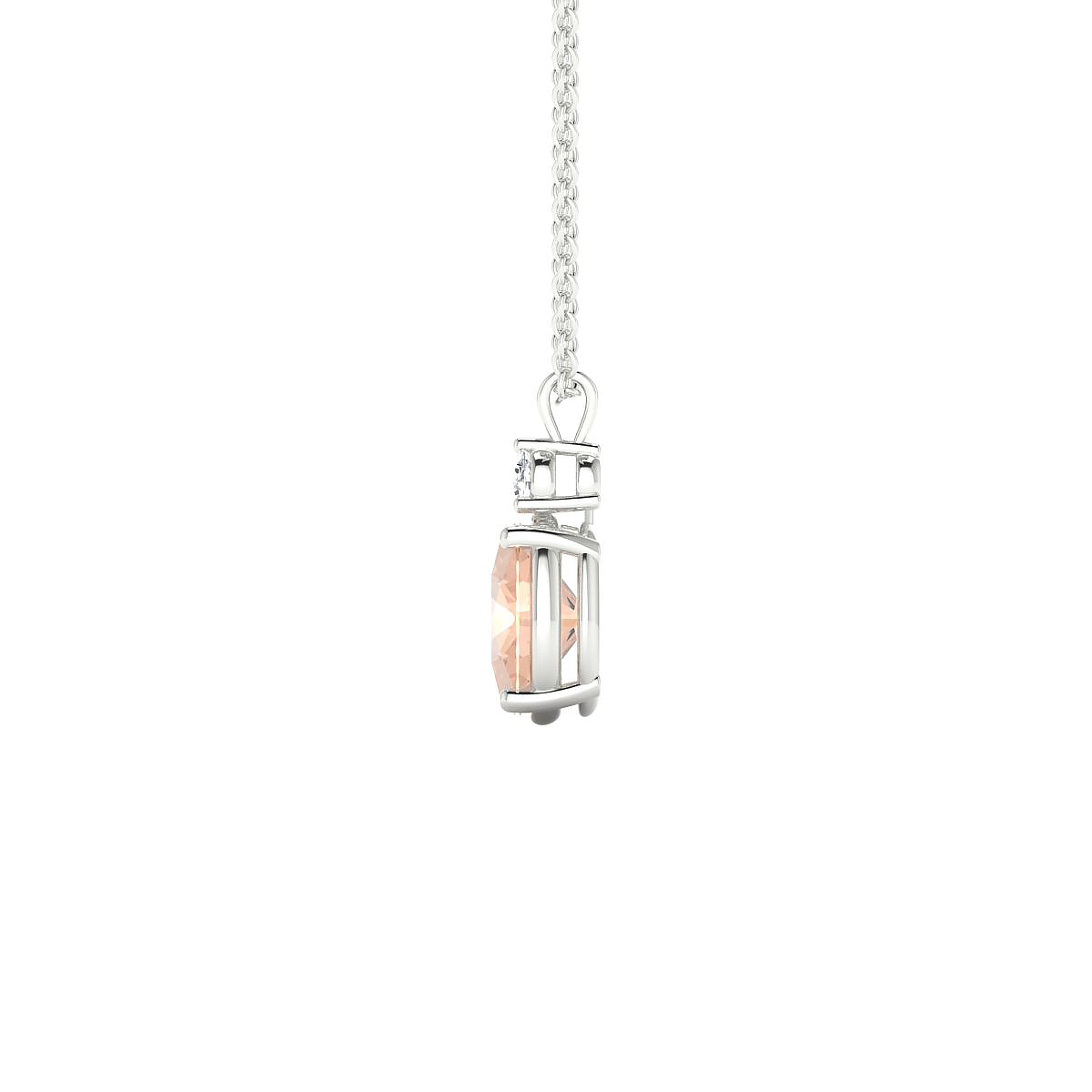 Sparkle | 18k White Gold 8 x 6 mm Oval Morganite Pendant