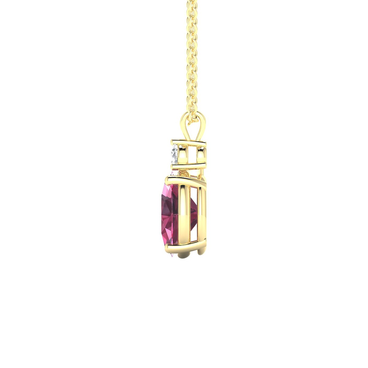 Sparkle | 18k Yellow Gold 8 x 6 mm Oval Rhodolite Pendant