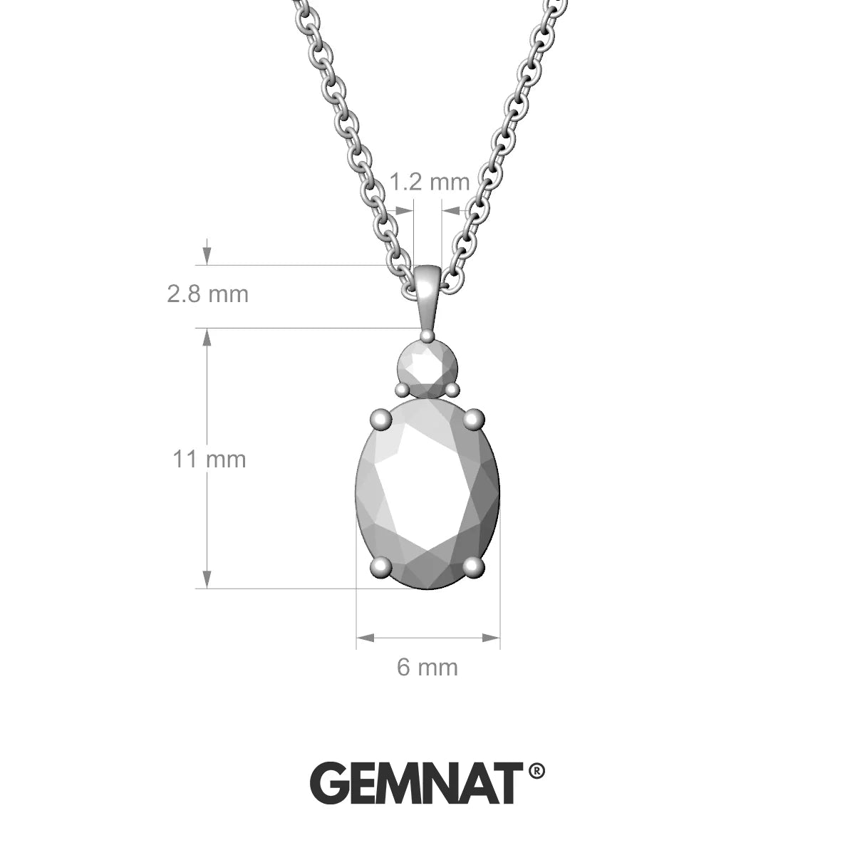 Sparkle | 18k Yellow Gold 8 x 6 mm Oval Morganite Pendant