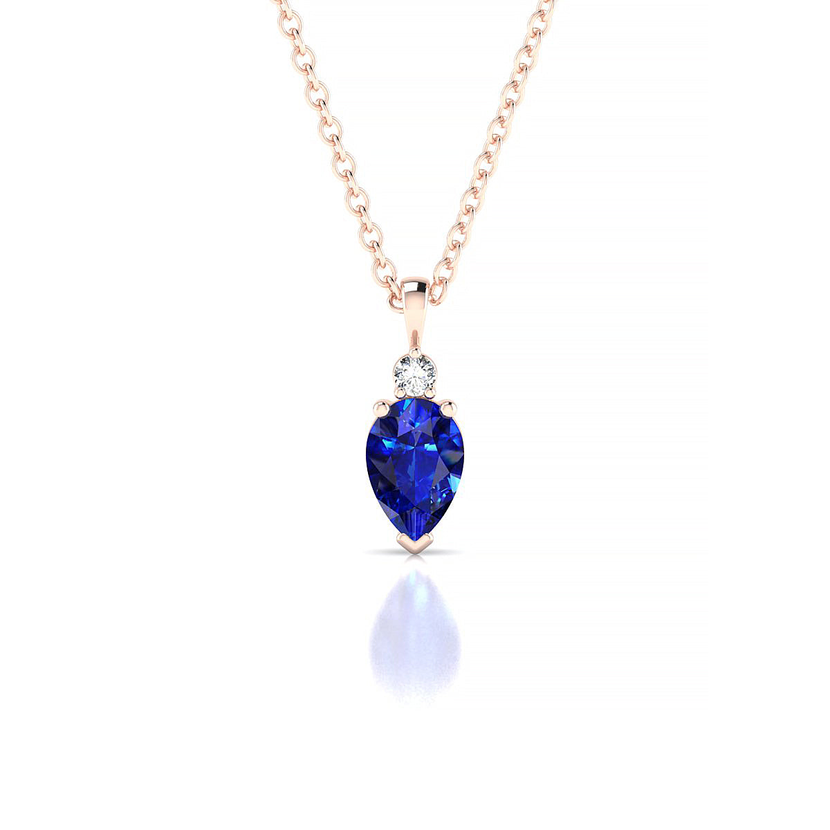 Sparkle | 18k Rose Gold 6 x 4 mm Pear Sapphire Pendant