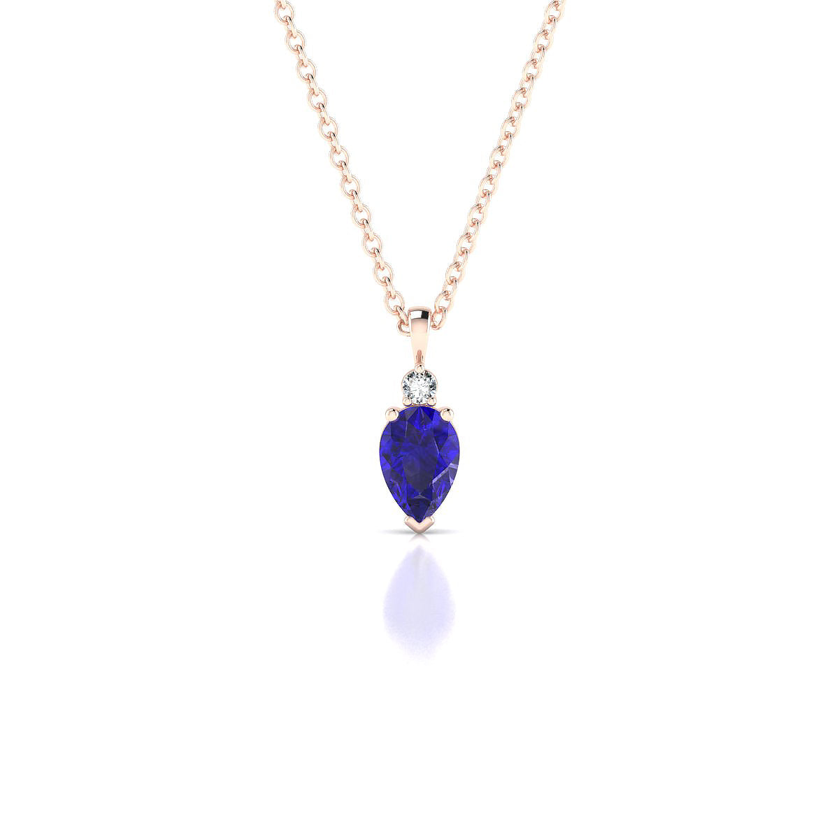 Sparkle | 18k Rose Gold 6 x 4 mm Pear Tanzanite Pendant